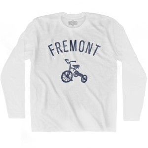 Fremont City Tricycle Adult Cotton Long Sleeve T-shirt - White Fremont City Tricycle Adult Cotton Long Sleeve T-shirt - White