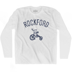 Rockford City Tricycle Adult Cotton Long Sleeve T-shirt - White Rockford City Tricycle Adult Cotton Long Sleeve T-shirt - White