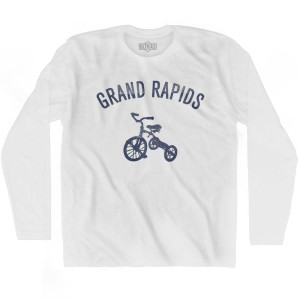 Grand Rapids City Tricycle Adult Cotton Long Sleeve T-shirt - White