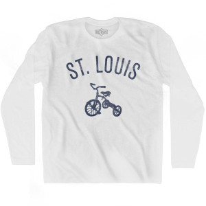 St. Louis City Tricycle Adult Cotton Long Sleeve T-shirt - White St. Louis City Tricycle Adult Cotton Long Sleeve T-shirt - White