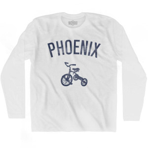 Phoenix City Tricycle Adult Cotton Long Sleeve T-shirt - White