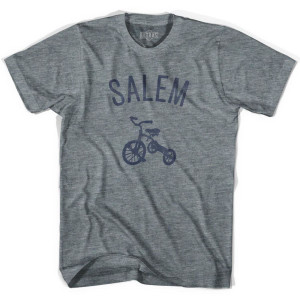 Salem City Tricycle Adult Tri-Blend V-neck Womens T-shirt - Athletic Grey