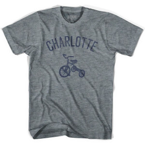 Charlotte Tricycle Adult Tri-Blend V-neck Womens T-shirt - Athletic Grey Charlotte Tricycle Adult Tri-Blend V-neck Womens T-shirt - Athletic Grey
