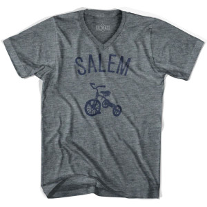 Salem City Tricycle Adult Tri-Blend V-neck T-shirt - Athletic Grey