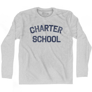 Charter School Adult Cotton Long Sleeve T-shirt - Grey Heather Charter School Adult Cotton Long Sleeve T-shirt - Grey Heather