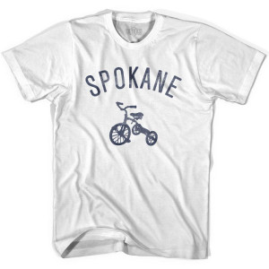 Spokane City Tricycle Womens Cotton T-shirt - White