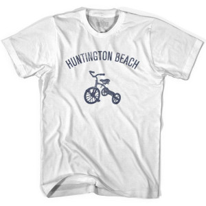 Huntington Beach City Tricycle Womens Cotton T-shirt - White Huntington Beach City Tricycle Womens Cotton T-shirt - White