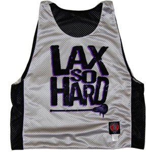 Lax So Hard Lacrosse Pinnie Made In USA - Black and Silver Lax So Hard Lacrosse Pinnie Made In USA - Black and Silver