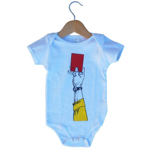Infant Red Card Soccer One-piece Made In USA - White
