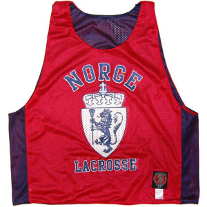 Norge Norway Lacrosse Sublimated Reversible Lax Pinnie Made In USA - Red/Blue Norge Norway Lacrosse Sublimated Reversible Lax Pinnie Made In USA - Red/Blue