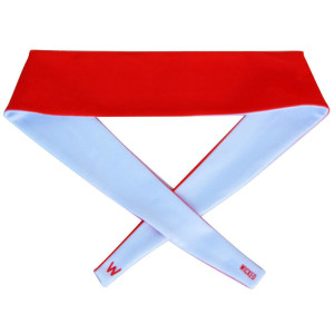 Red & White Reversible Elastic Tie 2.25 Inch Headband - Red