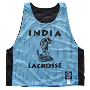 India Cobra Lacrosse Pinnie Made In USA - Baby Blue/Black