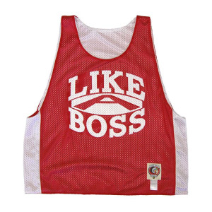 Like A Boss Lacrosse Pinnie Made In USA - Red/White