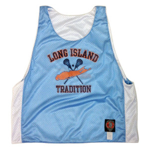Long Island Lacrosse Pinnie Made In USA - White & Baby blue Long Island Lacrosse Pinnie Made In USA - White & Baby blue