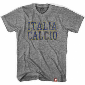Italy Italia Calco Vintage Soccer T-shirt - Athletic Grey Italy Italia Calco Vintage Soccer T-shirt - Athletic Grey
