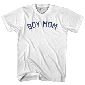 Boy Mom Adult Cotton T-Shirt - White