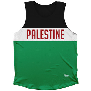 Palestine Finish Line Athletic Tank Top - White Green Palestine Finish Line Athletic Tank Top - White Green