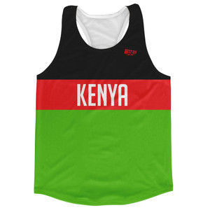 Kenya Country Finish Line Running Tank Top Racerback Track and Cross Country Singlet Jersey Made In USA - Black Red Green Kenya Country Finish Line Running Tank Top Racerback Track and Cross Country Singlet Jersey Made In USA - Black Red Green