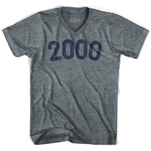 2000 Year Celebration Adult Tri-Blend V-neck T-shirt - Athletic Grey