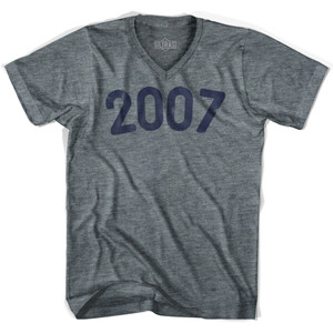 2007 Year Celebration Adult Tri-Blend V-neck T-shirt - Athletic Grey 2007 Year Celebration Adult Tri-Blend V-neck T-shirt - Athletic Grey