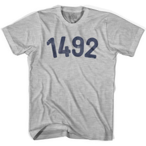 1492 Year Celebration Adult Cotton T-shirt - Grey Heather