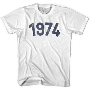 1974 Year Celebration Adult Cotton T-shirt - White