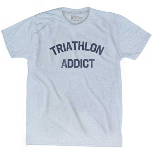 Triathlon Addict Adult Tri-Blend T-shirt - Athletic White
