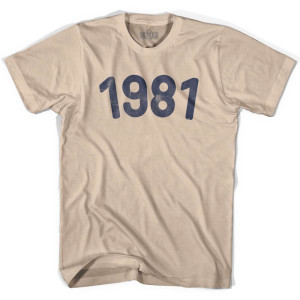 1981 Year Celebration Adult Cotton T-shirt - Creme