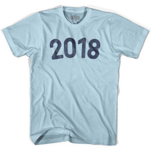2018 Year Celebration Adult Cotton T-shirt - Light Blue
