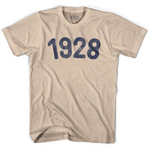 1928 Year Celebration Adult Cotton T-shirt - Creme