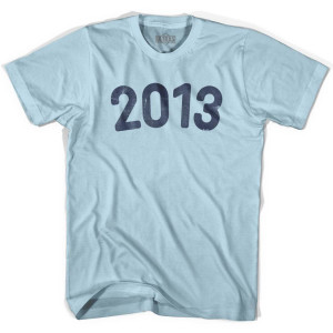 2013 Year Celebration Adult Cotton T-shirt - Light Blue