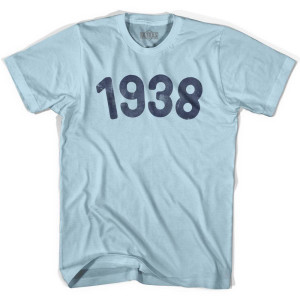 1938 Year Celebration Adult Cotton T-shirt - Light Blue