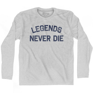 Legends Never Die Adult Cotton Long Sleeve T-shirt - Grey Heather