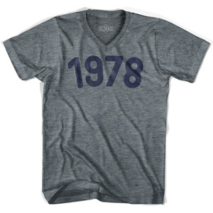 1978 Year Celebration Adult Tri-Blend V-neck Junior Cut Womens T-shirt - Athletic Grey