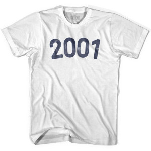 2001 Year Celebration Womens Cotton T-shirt - White