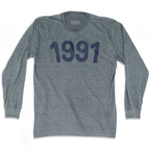 1991 Year Celebration Adult Tri-Blend Long Sleeve T-shirt - Athletic Grey