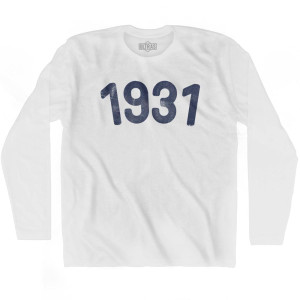 1931 Year Celebration Adult Cotton Long Sleeve T-shirt - White