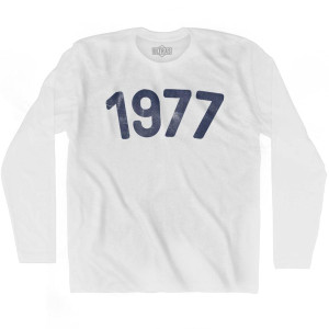 1977 Year Celebration Adult Cotton Long Sleeve T-shirt - White