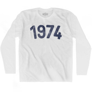 1974 Year Celebration Adult Cotton Long Sleeve T-shirt - White