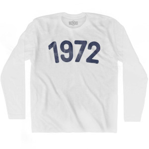 1972 Year Celebration Adult Cotton Long Sleeve T-shirt - White