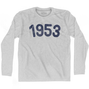 1953 Year Celebration Adult Cotton Long Sleeve T-shirt - Grey Heather