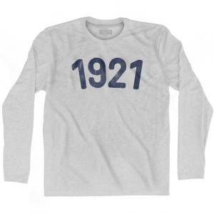 1921 Year Celebration Adult Cotton Long Sleeve T-shirt - Grey Heather 1921 Year Celebration Adult Cotton Long Sleeve T-shirt - Grey Heather