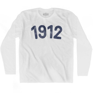 1912 Year Celebration Adult Cotton Long Sleeve T-shirt - White 1912 Year Celebration Adult Cotton Long Sleeve T-shirt - White
