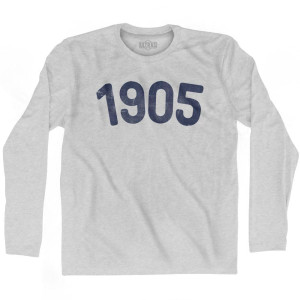1905 Year Celebration Adult Cotton Long Sleeve T-shirt - Grey Heather