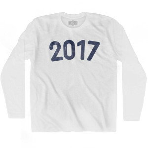 2017 Year Celebration Adult Cotton Long Sleeve T-shirt - White 2017 Year Celebration Adult Cotton Long Sleeve T-shirt - White