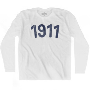 1911 Year Celebration Adult Cotton Long Sleeve T-shirt - White 1911 Year Celebration Adult Cotton Long Sleeve T-shirt - White