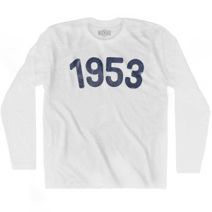 1953 Year Celebration Adult Cotton Long Sleeve T-shirt - White