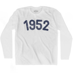 1952 Year Celebration Adult Cotton Long Sleeve T-shirt - White