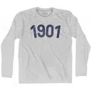 1901 Year Celebration Adult Cotton Long Sleeve T-shirt - Grey Heather