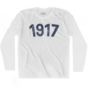1917 Year Celebration Adult Cotton Long Sleeve T-shirt - White